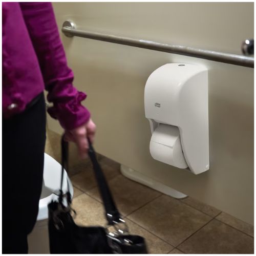 Tork 555620 Twin Toilet Paper Roll Dispenser | White