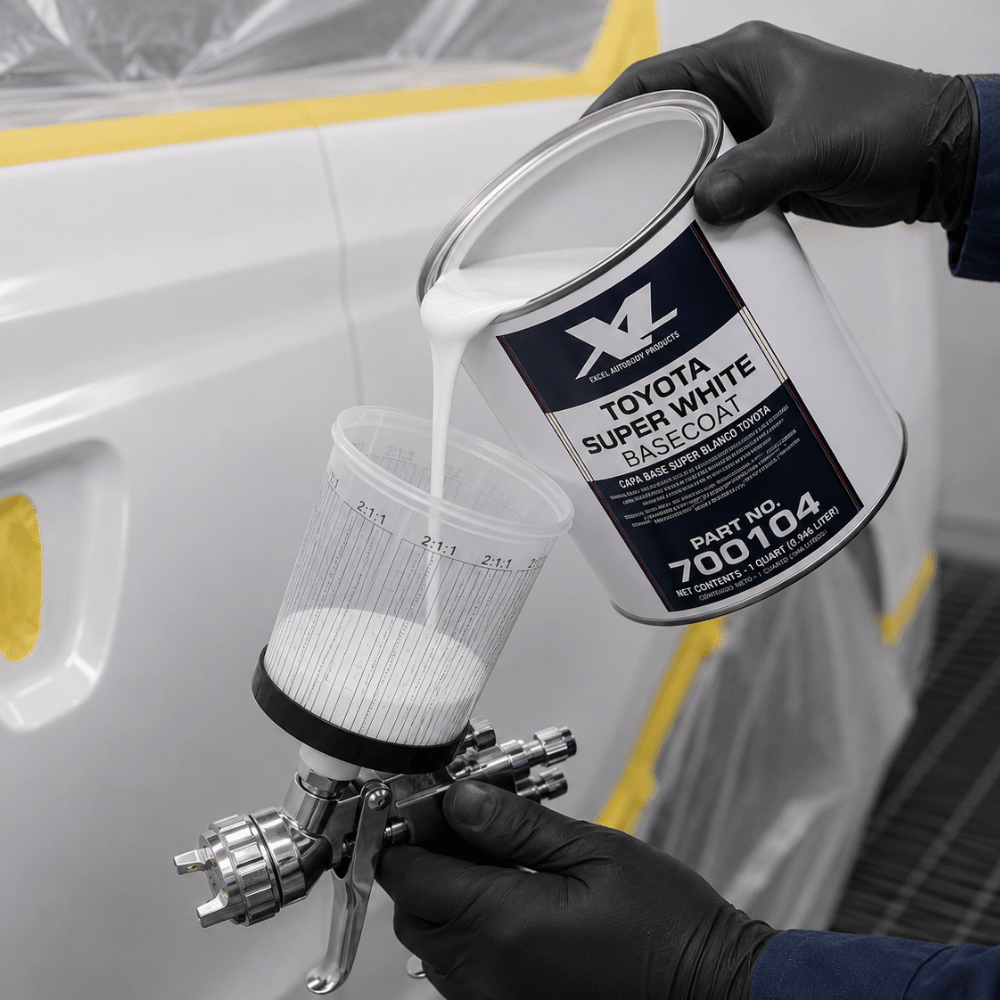 Toyota 040 Super White Basecoat Paint, Quart, Excel 700104