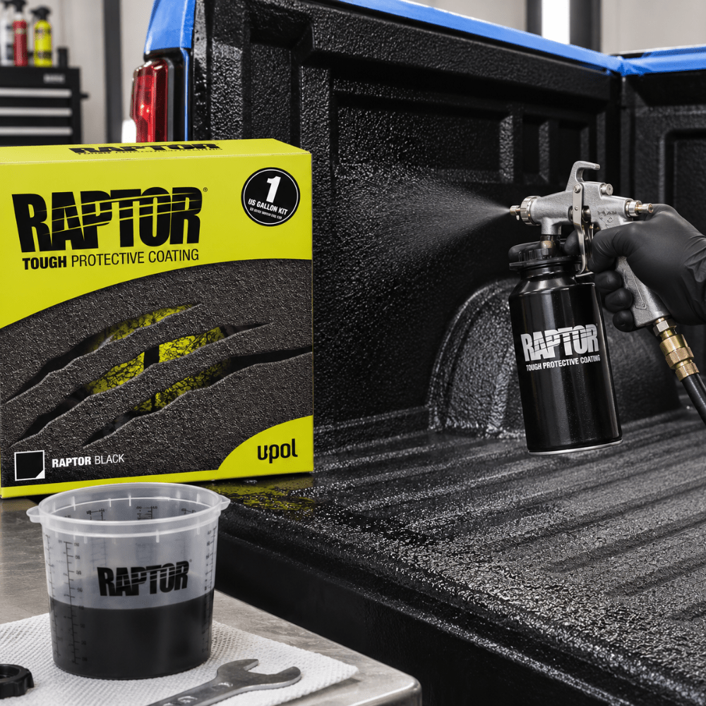 U-POL® 0820G National Rule Raptor Kit with Gun, 1 gal, Black
