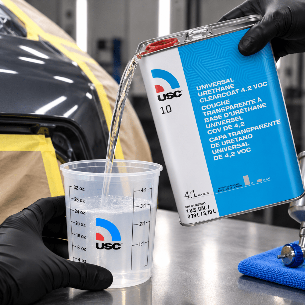 USC 10-1 10 High-Build Urethane Clear Coat, 1 gal, 4:1 Mixing