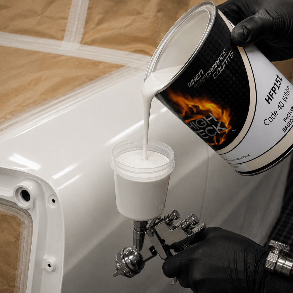 White GM WA-8554 Basecoat Paint, Gallon, High Teck HFP151