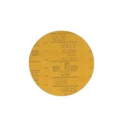 3M™ Hookit 6 in Gold Abrasive Disc 00975, 320 Grit, Box of 100