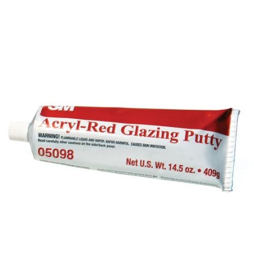3M 05098 Acryl Red Medium Spot Glazing Putty, 14.5 oz Tube