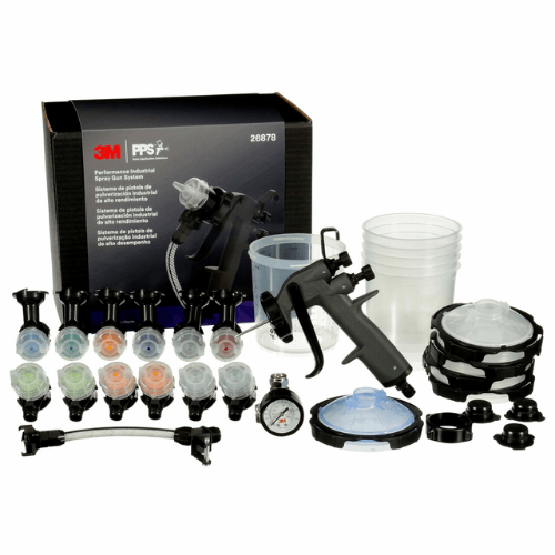 3M 26878 Industrial Pressure-Feed Spray Gun with Heads and Whip