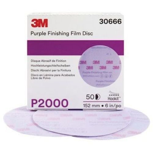 3M 6" 2000 Grit Purple Hookit Abrasive Disc, Box of 50 -30666---Eagle National Supply