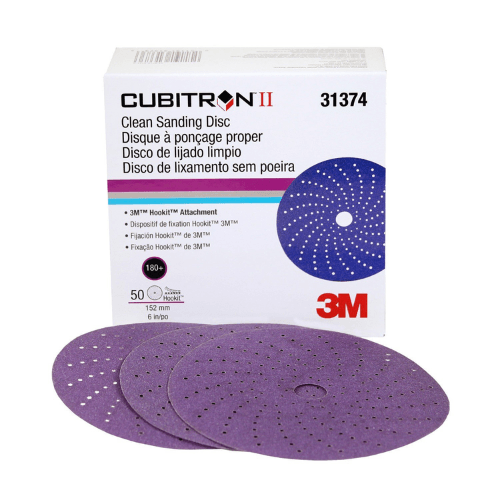 3M Cubitron™ II 180+ Grit 6" Purple Sanding Disc #31374, Box of 50