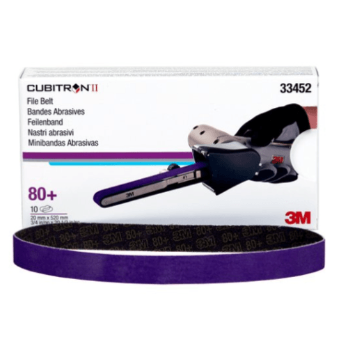 3M Cubitron II 33452 80+ Grit File Belt, 3/4in x 20.5in, Box of 10