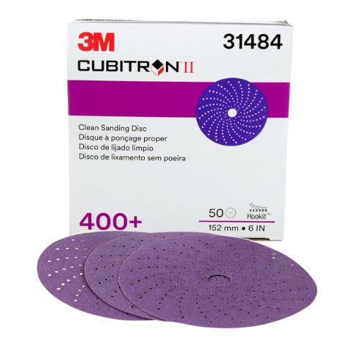 3M Cubitron™ II 400+ Grit 6" Purple Sanding Disc #31484, Box of 50 -31484---Eagle National Supply