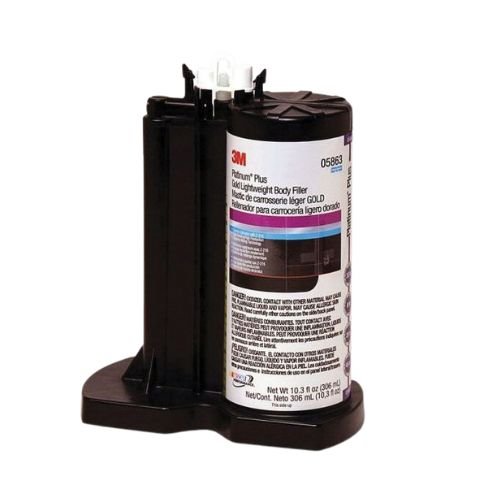 3M 05863 Platinum Plus Gold Body Filler, 300 mL Cartridge