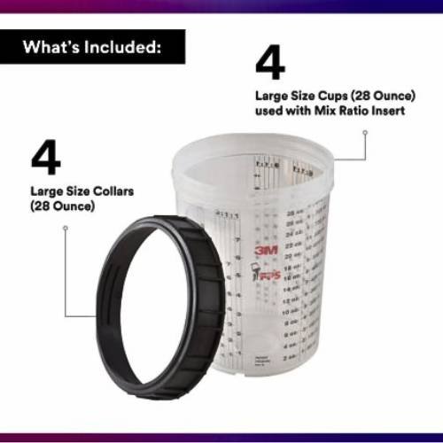 3M PPS 1.0 16023 28 oz Large Hard Cup, 4 pk