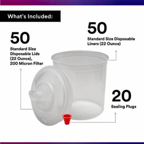 3M PPS 22 oz Standard Lid and Liner Kit, 16000, 200 Micron Filter