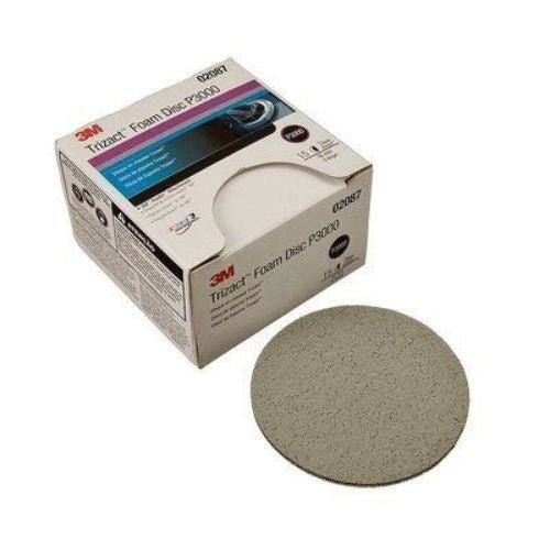 3M Trizact 3" Foam Abrasive Disc, 3000 Grit, Box of 15