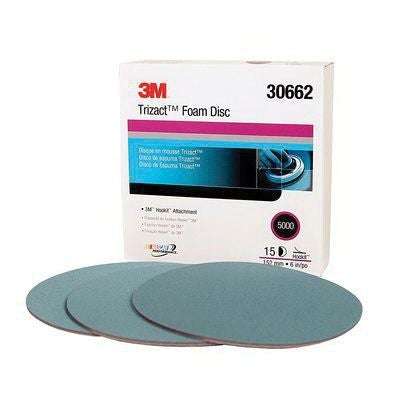 3M Trizact™ 30662 6" Blue Foam Abrasive Disc, 5000 Grit, Box of 15