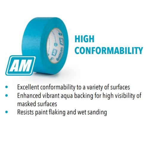 American AquaMask 36mm Wet Sanding Masking Tape, Case of 24