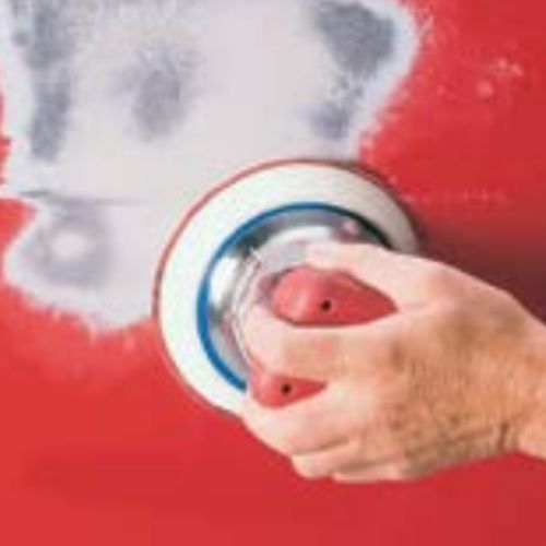 Carborundum Red 6 in 320 Grit Grip-on Sanding Disc, Box of 100