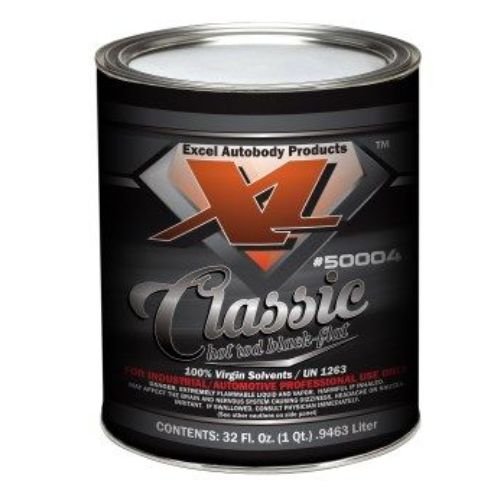 Excel 50004 Hot Rod Flat Black Single Stage Paint, Quart
