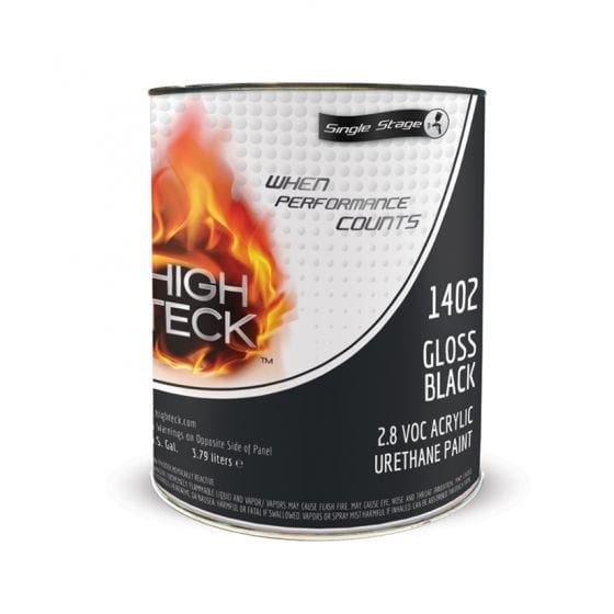 High Teck 1402 Gloss Black Single Stage Paint, 1 Gallon