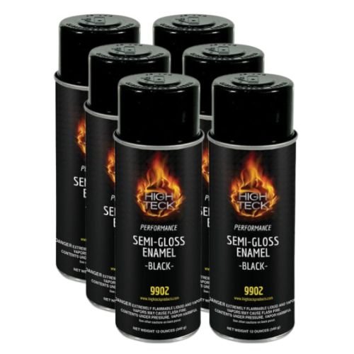 High Teck 9902 Semi-Gloss Enamel - Black 12 oz Aerosol, Box of 6