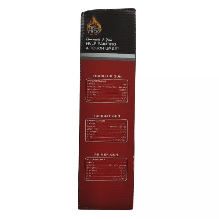 HIGH TECK Complete 3-Gun HVLP Paint & Touch Up Set