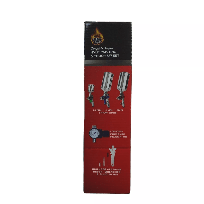 HIGH TECK Complete 3-Gun HVLP Paint & Touch Up Set
