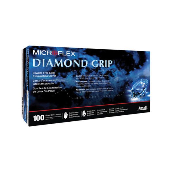Microflex® Diamond Grip® MF300-M Medium Disposable Exam Gloves, Natural Rubber Latex, Box of 100 -MF300-M---Eagle National Supply