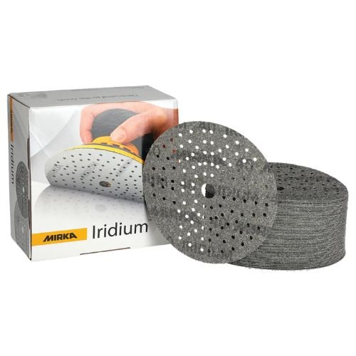 Mirka Iridium 80 Grit 6 in Grip-On Sanding Disc, Box of 50