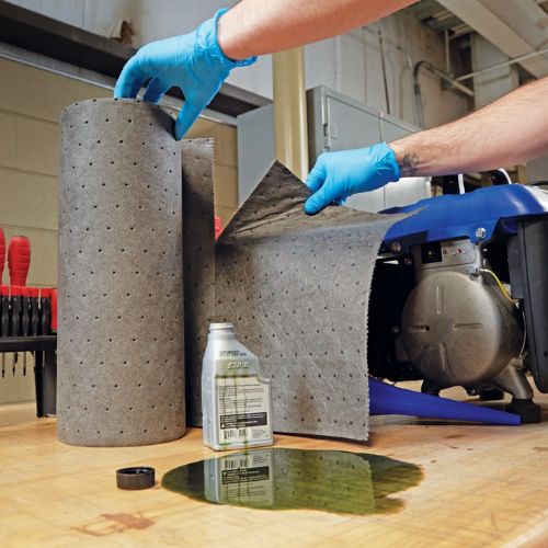 PIG 25201 15 in x 50 ft Gray Oil and Fluid Absorbent Mat Roll