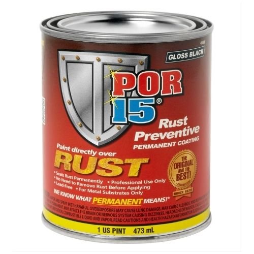 POR-15® 45008 Gloss Black Rust Preventive Coating, 1 Pt