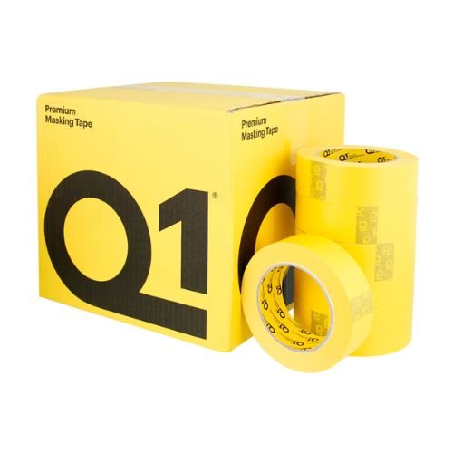 Q1 36 mm (1.5 in) Premium Sun Yellow Masking Tape, Case of 24 -MT136---Eagle National Supply