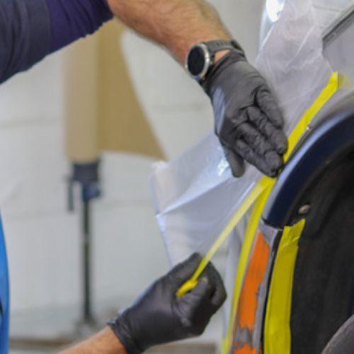 Q1 71 in Premium HDPE Masking Drop Film with Tape, 25 yd Roll