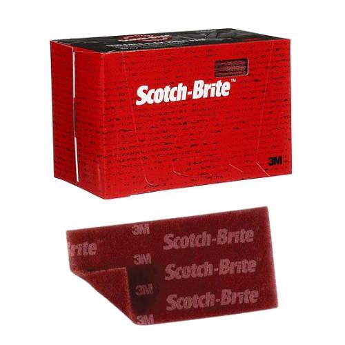 Scotch-Brite 64659 Red Non-Woven Durable Flex Hand Pad, 25 pcs