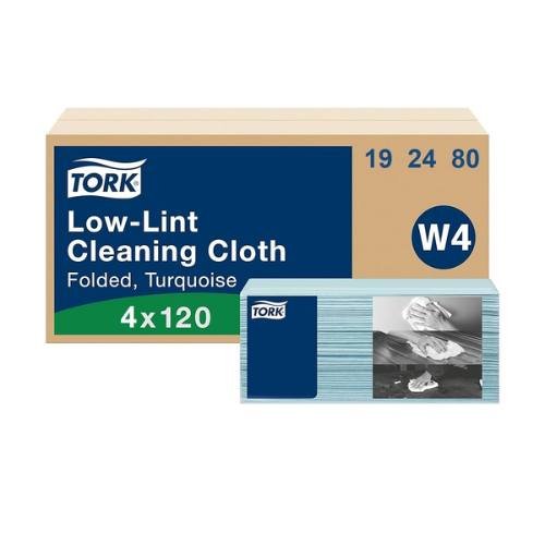 Tork® 192480 Top-Pak Low-Lint Turquois Cleaning Cloth, Case of 4