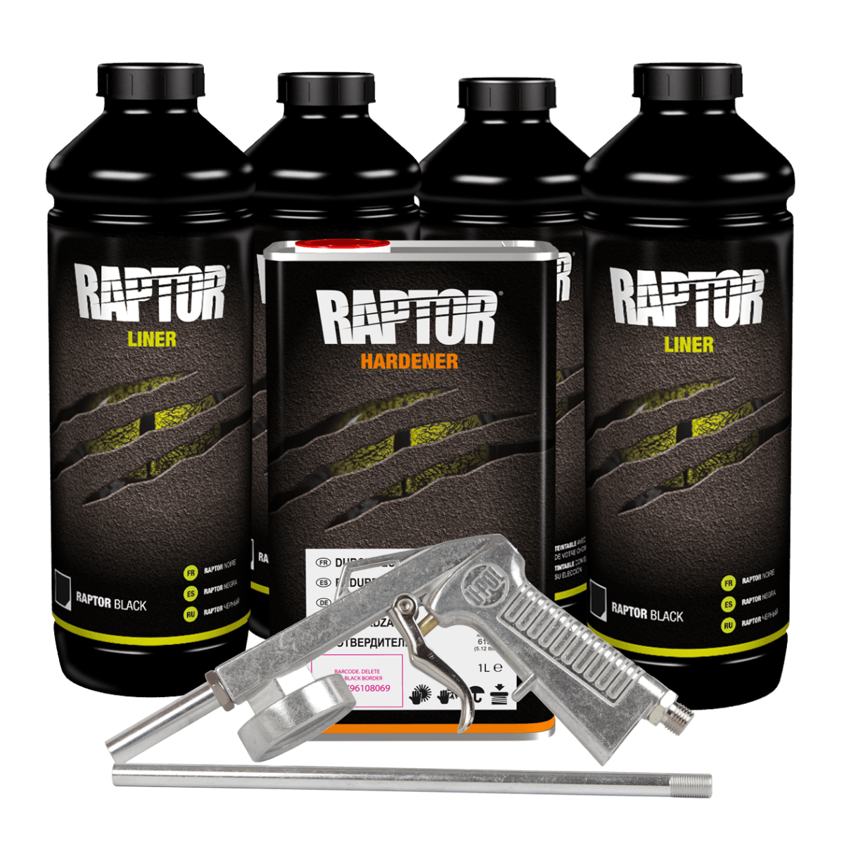 U-POL® 0820VG Low VOC Raptor Kit, 1 gal, Black