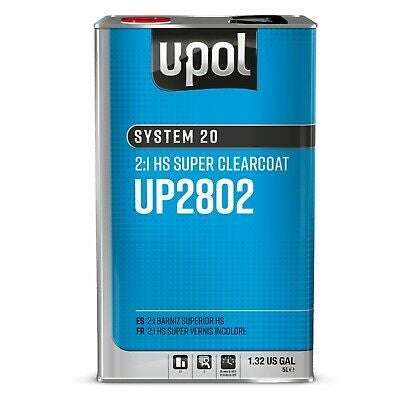 U-POL UP2802 2:1 National Rule HS Super Gloss Clearcoat, 5 L