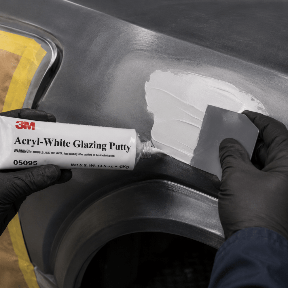3M 05095 Acryl White Slow Spot Glazing Putty, 14.5 oz Tube