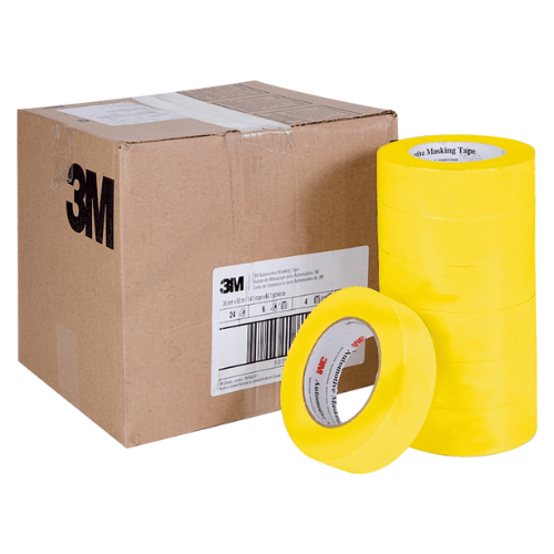 3M™ 06654 1.5" Yellow Automotive Masking Tape, Case of 24 - 6654 - Eagle National Supply