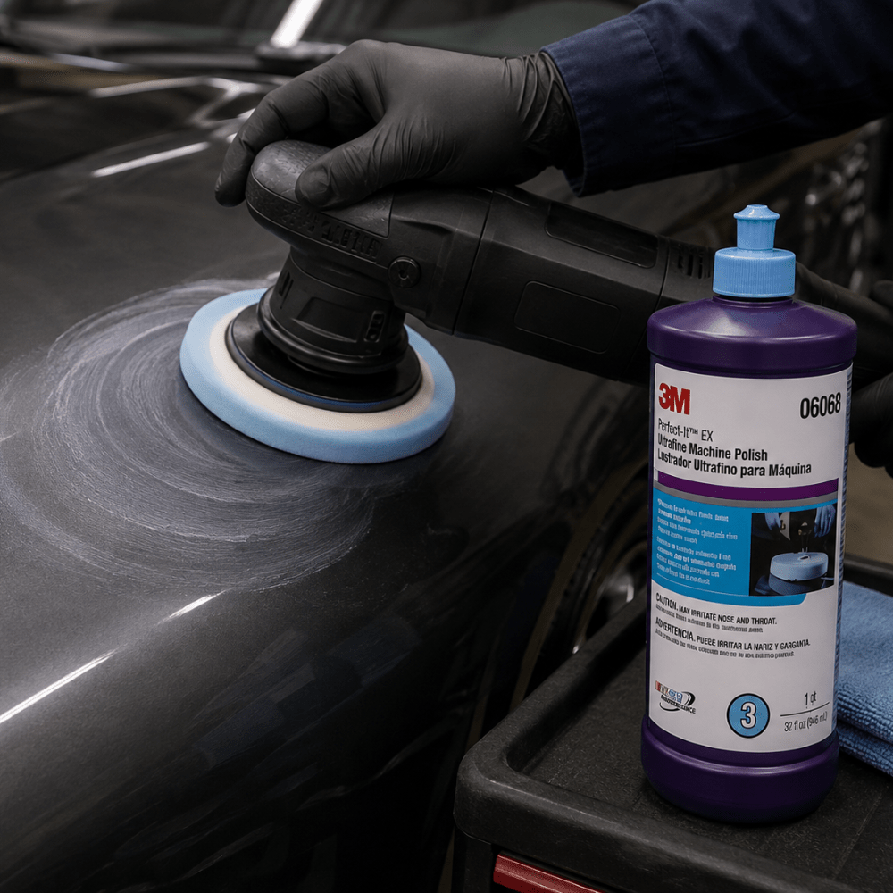 3M Perfect-It 06068 EX Ultrafine Blue Machine Polish, Quart