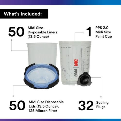 3M PPS 2.0 13.5 oz Midi Lid and Liner Kit, 26312, 125 Micron Filter - 26312 - Eagle National Supply