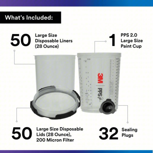 3M™ PPS™ 2.0 28 oz Large Lid and Liner Kit, 26325, 125 Micron Filter - 26325 - Eagle National Supply