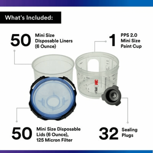 3M™ PPS™ 2.0 6.8 oz Mini Lid and Liner Kit, 26314, 125 Micron Filter - 26314 - Eagle National Supply