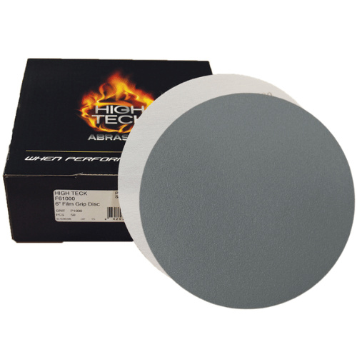 6 Inch 1000 Grit Gray Film Velcro Sanding Disc, 50 pk, High Teck - DAG61000F - Eagle National Supply