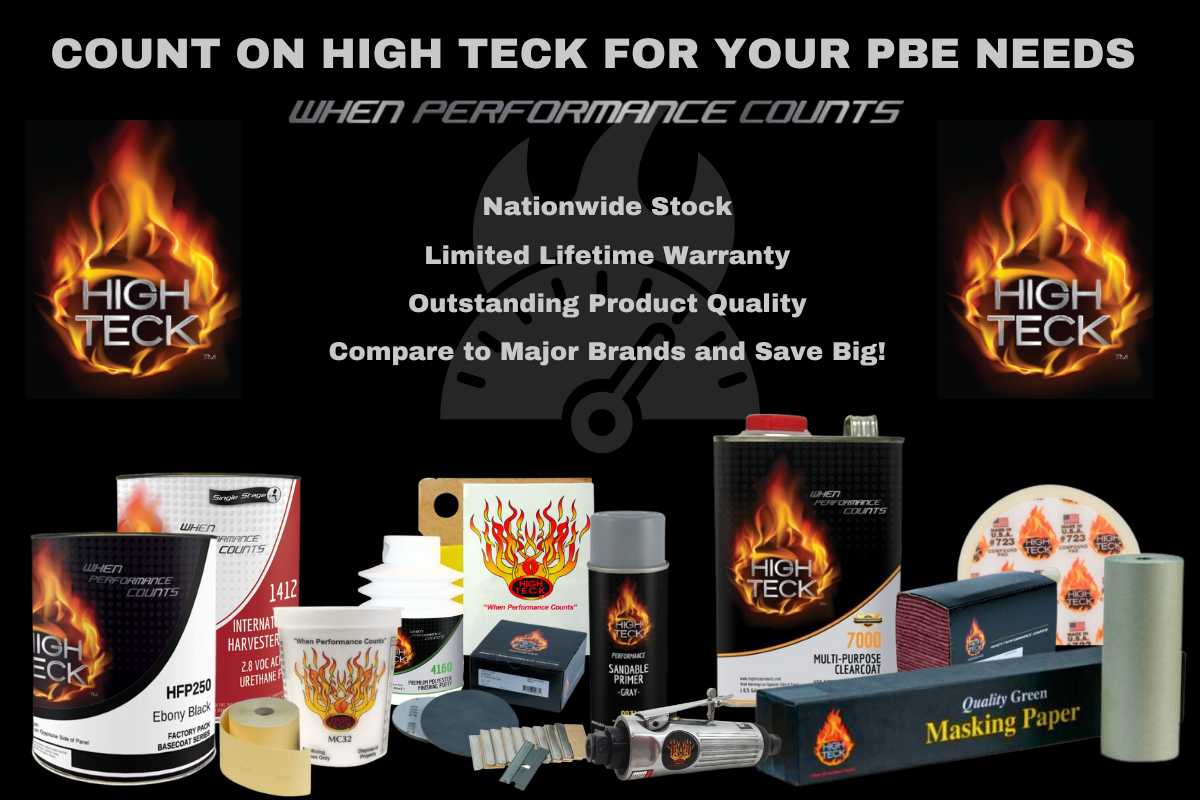 High Teck affordable auto body shop supplies including paint, primer, clearcoat, body filler and more 