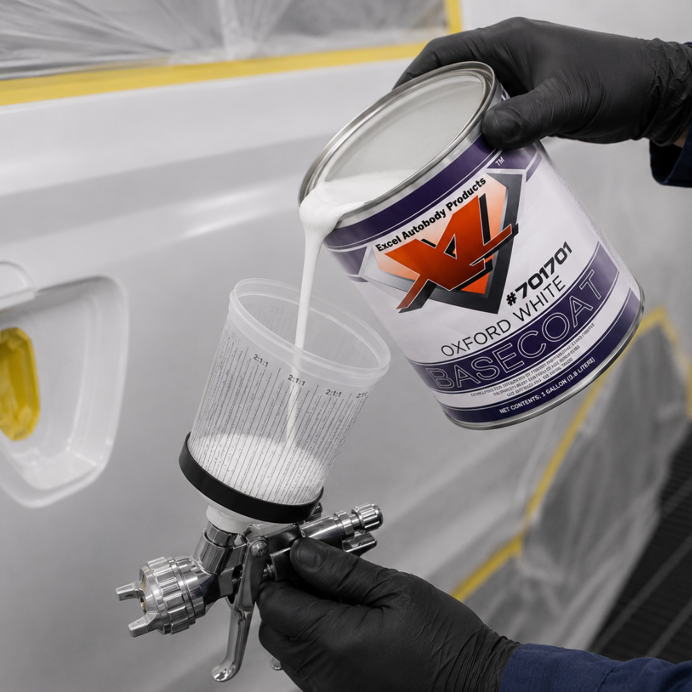 Oxford White Ford YZ/Z1 Basecoat Paint, Gallon, Excel 701701