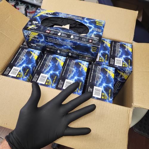 ASP Black Lightning Medium Nitrile Exam Gloves, Case of 10 Boxes - BL - M - CASE - Eagle National Supply