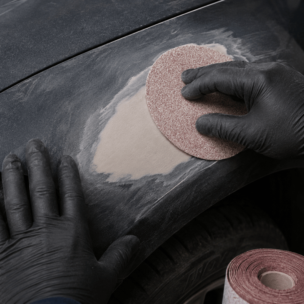 Carborundum Red 6 in 80 Grit PSA Sanding Disc Roll of 100