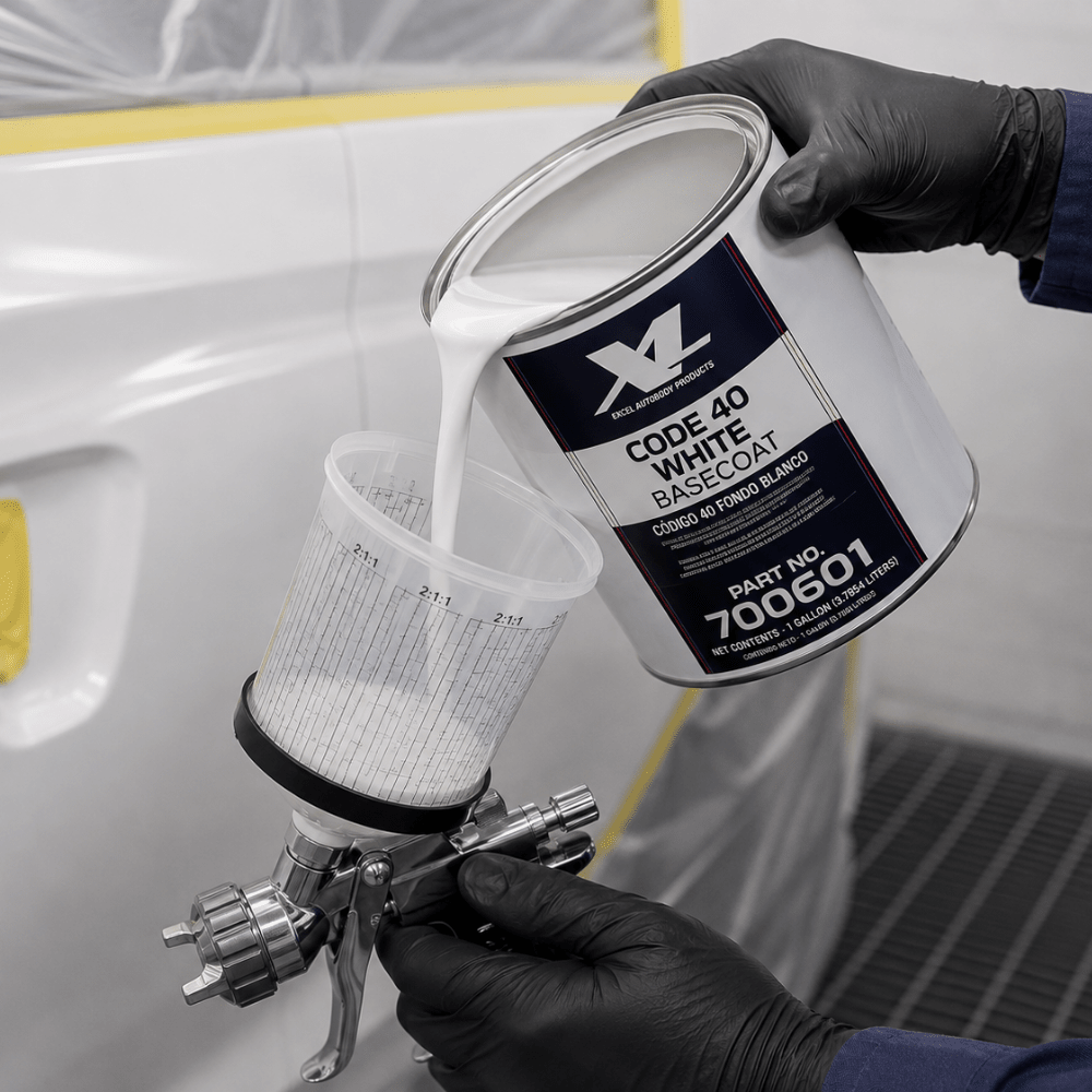 Code 40 White GM 8554 Basecoat Paint, Gallon, Excel 700601