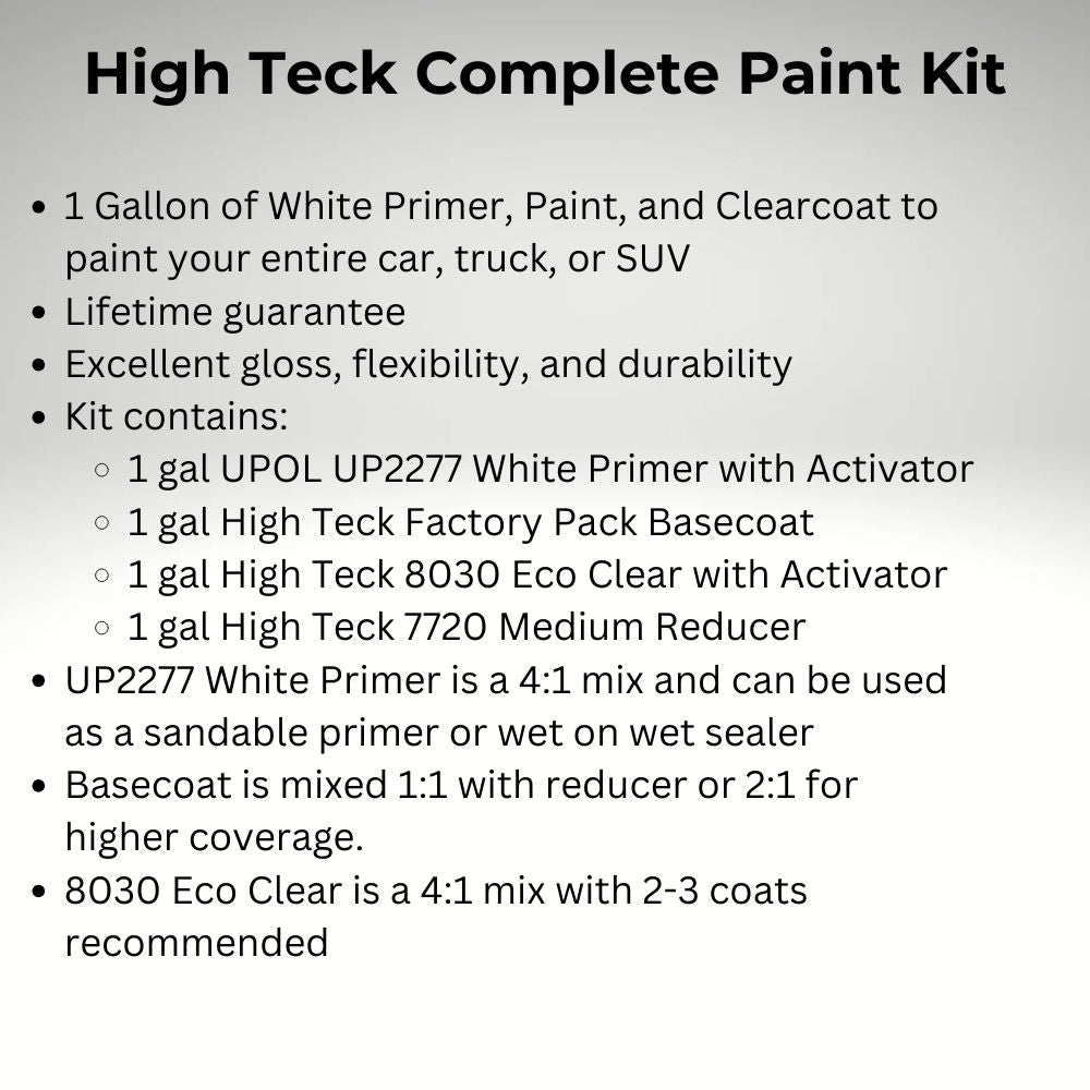 Complete Paint, Primer, and Clearcoat Gallon Kit,  Frost White GM 8624