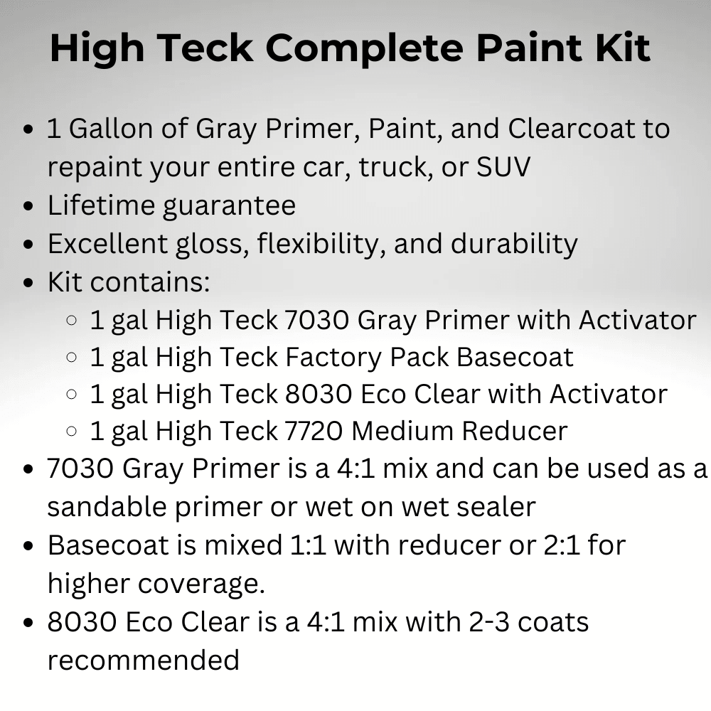 Complete Paint, Primer, and Clearcoat Gallon Kit, Ebony Black GM WA-8555