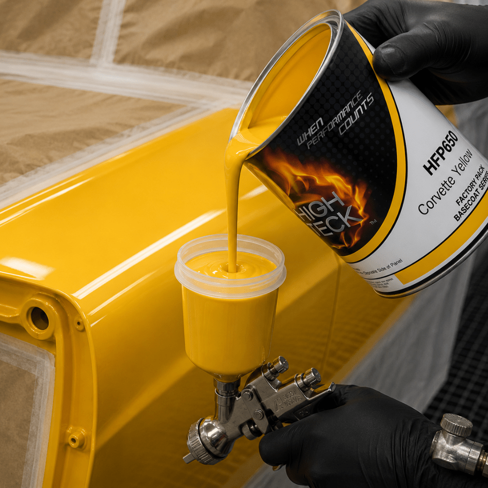 Corvette Yellow GM Code 52 Basecoat Paint, Gallon, High Teck HFP650
