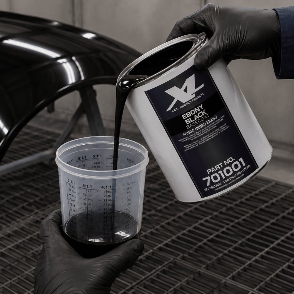 Ebony Black Code UA Polyester Basecoat Paint, Gallon, Excel 701001
